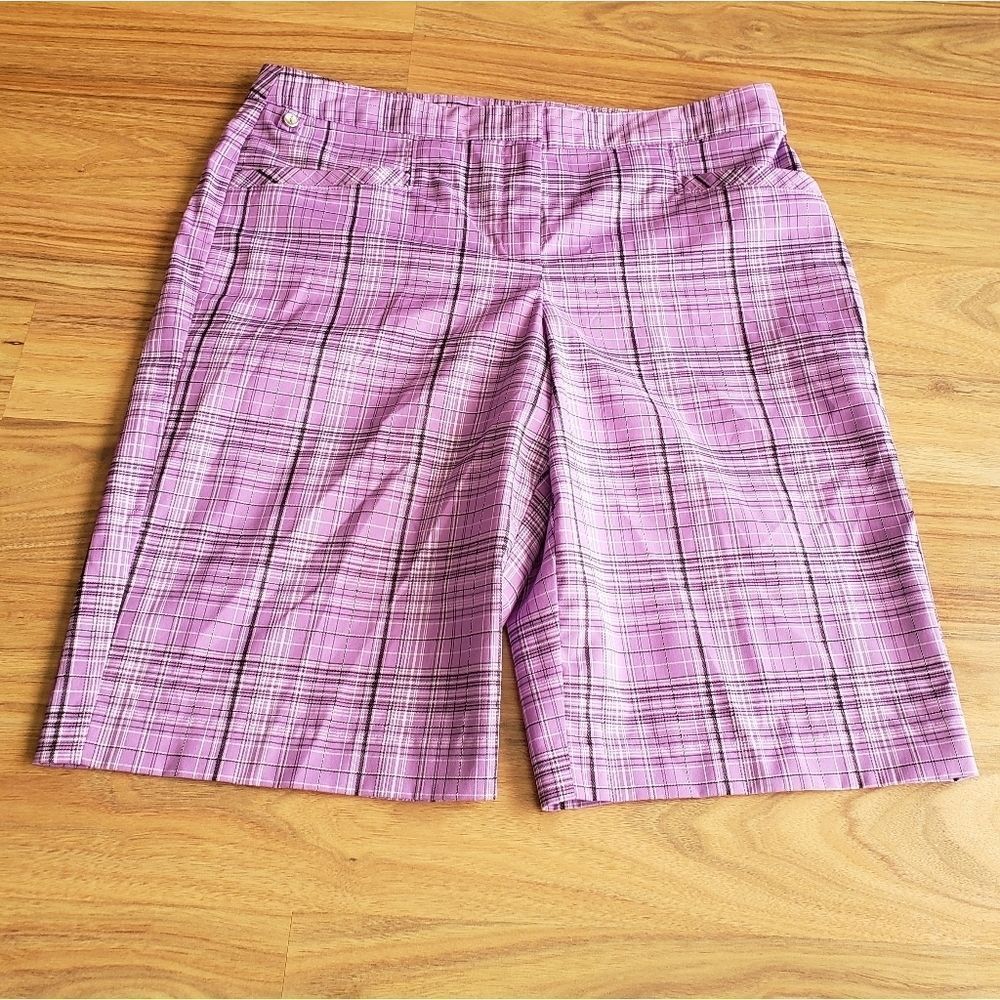 Izod | Purple plaid golf shorts - size 10